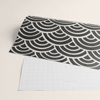 Japanese Seigaiha Wave - Black & White Palette Wrapping Paper Gallery Image 2