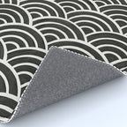 Japanese Seigaiha Wave - Black & White Palette Rug Gallery Image 4