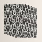 Japanese Seigaiha Wave - Black & White Palette Wrapping Paper Gallery Image 3