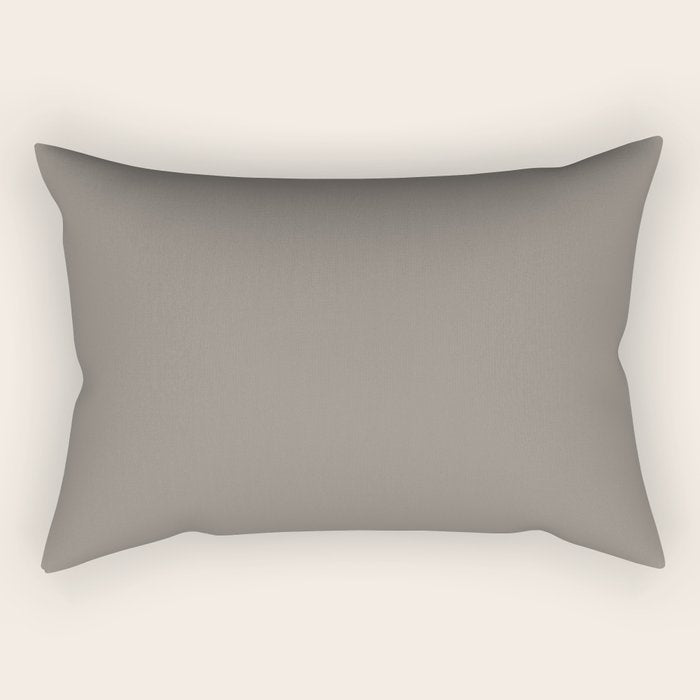 Neutral Taupe Grey II Solid Color Rectangular Pillow Gallery Image 1