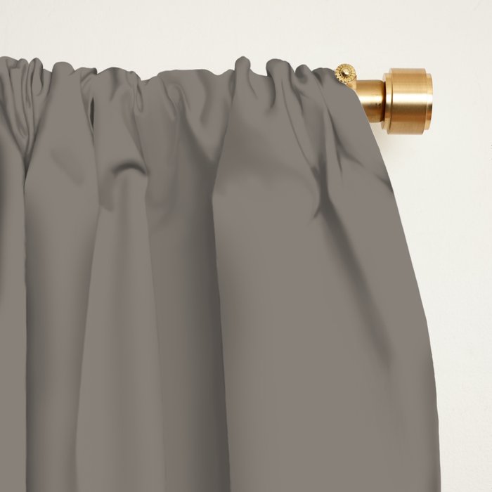 Neutral Taupe Grey II Solid Color Window Curtain Gallery Image 2
