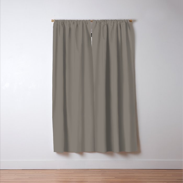 Neutral Taupe Grey II Solid Color Window Curtain Gallery Image 3