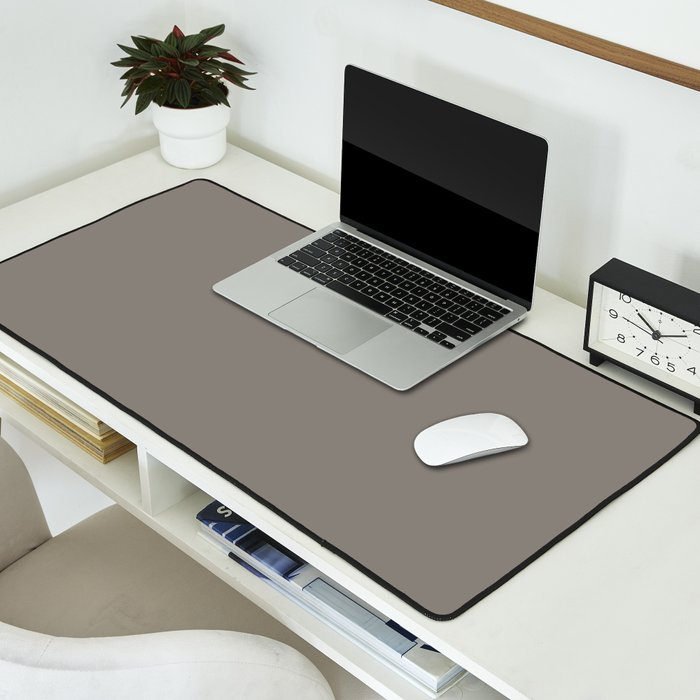 Neutral Taupe Grey II Solid Color Desk Mat Gallery Image 2