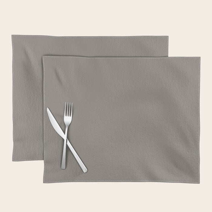 Neutral Taupe Grey II Solid Color Placemat Gallery Image 1