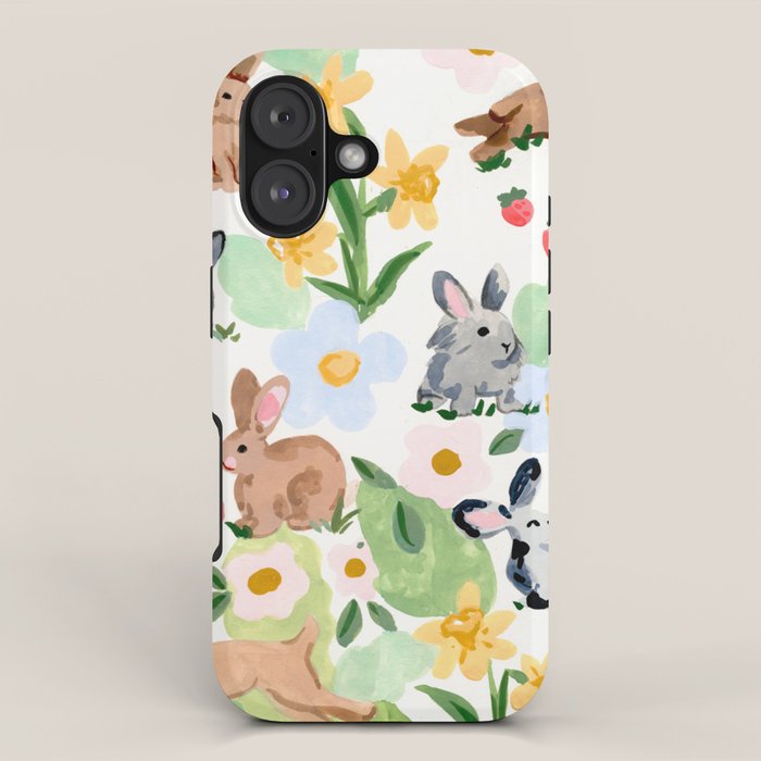 Rabbits and Strawberries iPhone Case Gallery Image 1