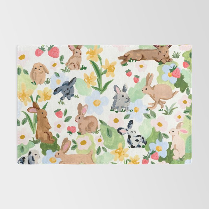 Rabbits and Strawberries Rug Gallery Image 2