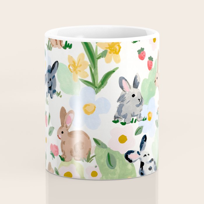 Rabbits and Strawberries Coffee Mug Gallery Image 4