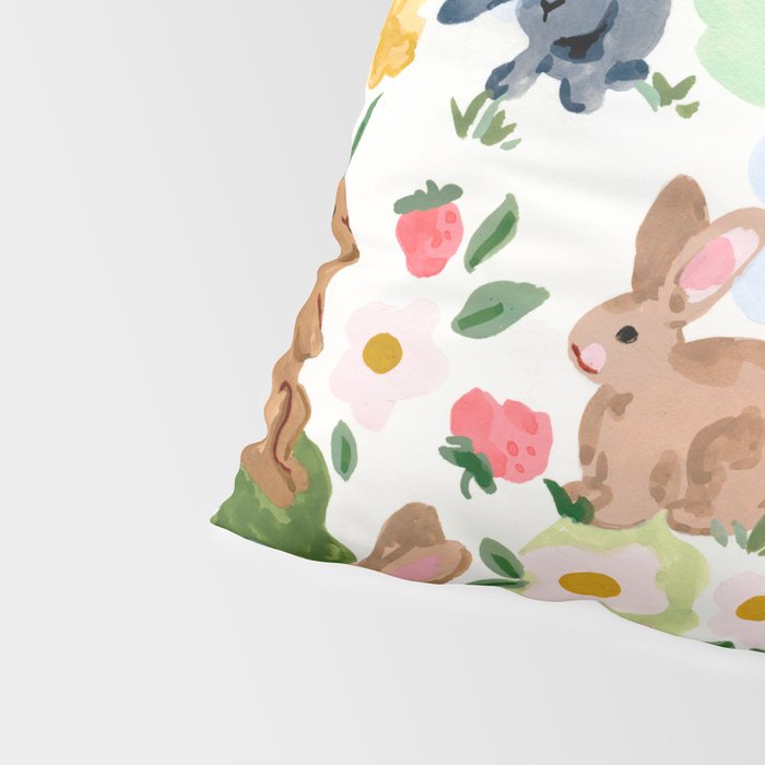 Rabbits and Strawberries Pillow Sham Gallery Image 4