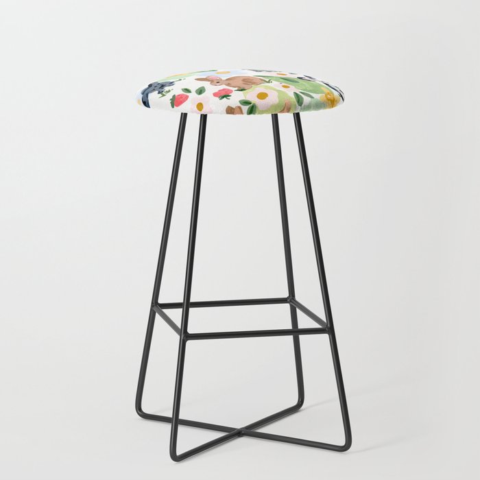 Rabbits and Strawberries Stool Gallery Image 1