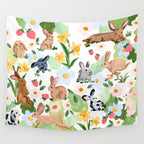 Rabbits and Strawberries Wall Tapestry Gallery Image 4