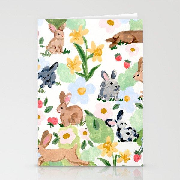 Rabbits and Strawberries Stationery Card Gallery Image 2