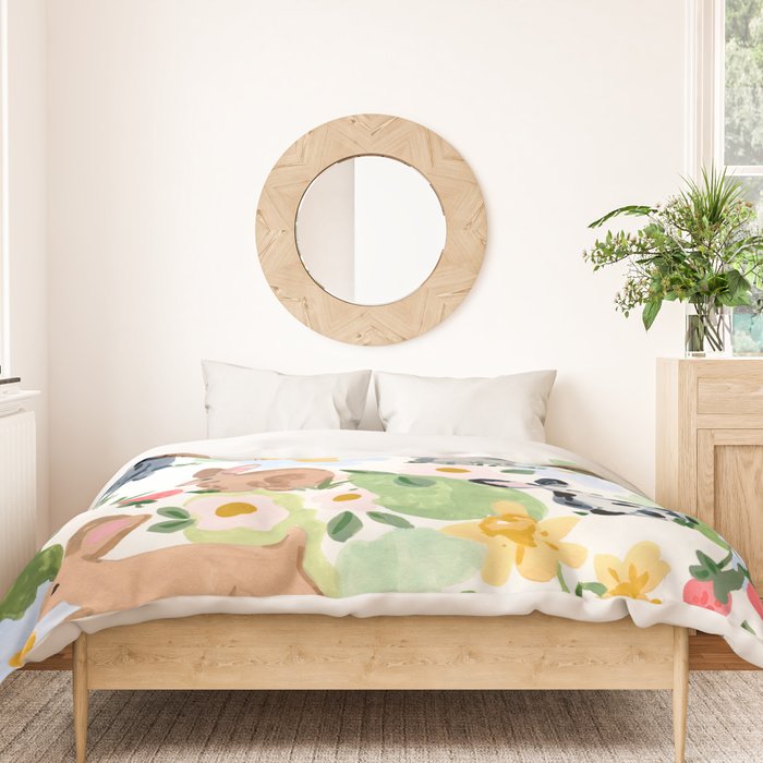 Rabbits and Strawberries Duvet Cover Gallery Image 3