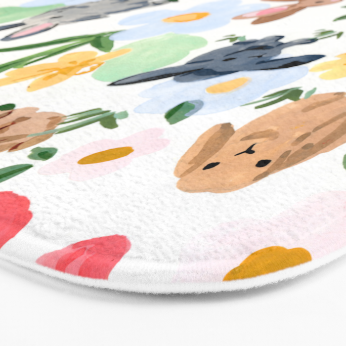 Rabbits and Strawberries Bath Mat Gallery Image 3