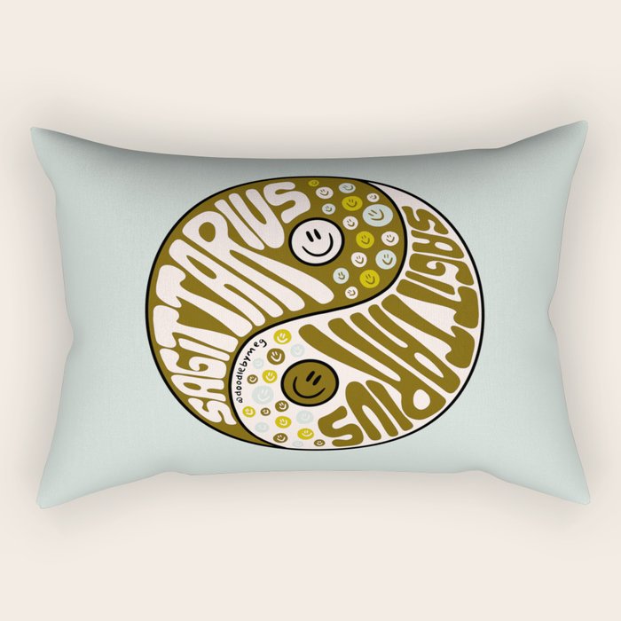 Sagittarius Yin Yang Rectangular Pillow Gallery Image 2