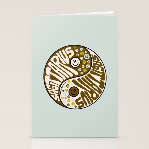 Sagittarius Yin Yang Stationery Card Gallery Image 2