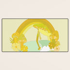 Mushy mushroom longboard surf retro floral daydreams by surfy birdy Desk Mat Gallery Image 3