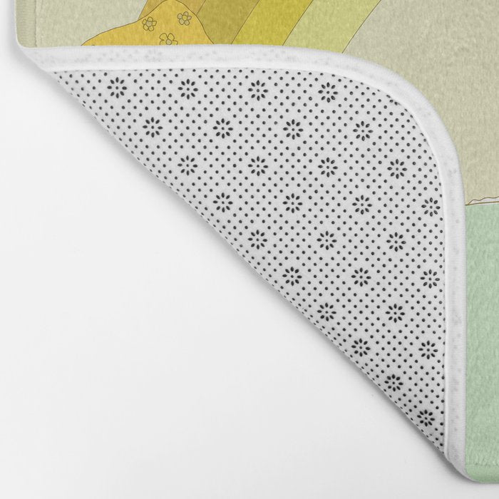 Mushy mushroom longboard surf retro floral daydreams by surfy birdy Bath Mat Gallery Image 2
