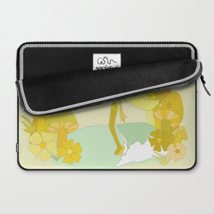 Mushy mushroom longboard surf retro floral daydreams by surfy birdy Laptop Sleeve Gallery Image 2