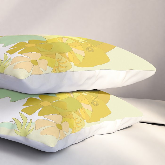 Mushy mushroom longboard surf retro floral daydreams by surfy birdy Pillow Sham Gallery Image 3