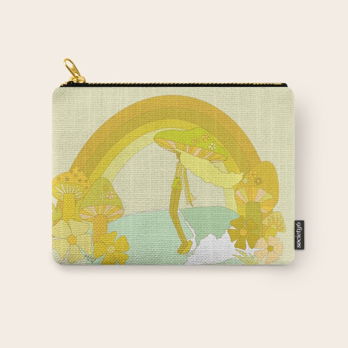 Mushy mushroom longboard surf retro floral daydreams by surfy birdy Carry All Pouch Gallery Image 1