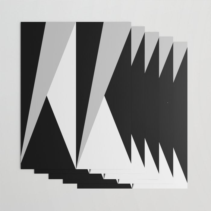 Geometric Triangles VI Black and White Wrapping Paper Gallery Image 3