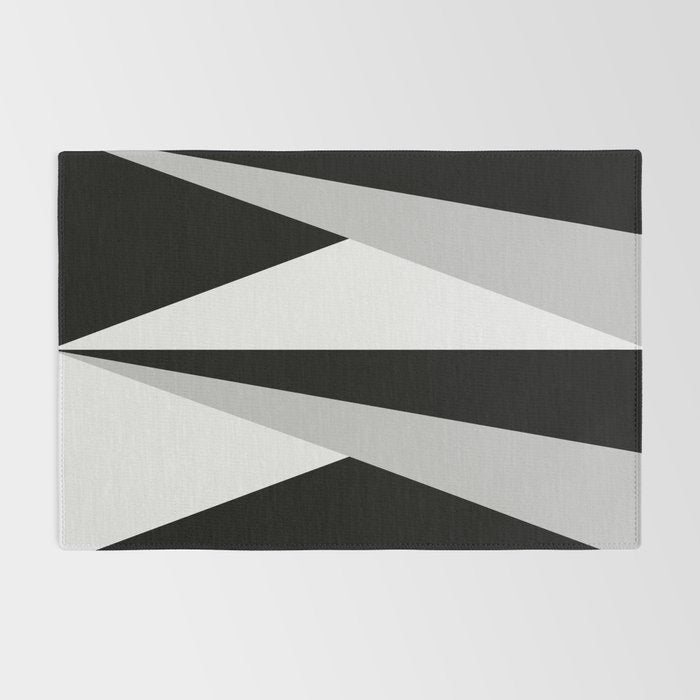 Geometric Triangles VI Black and White Rug Gallery Image 2