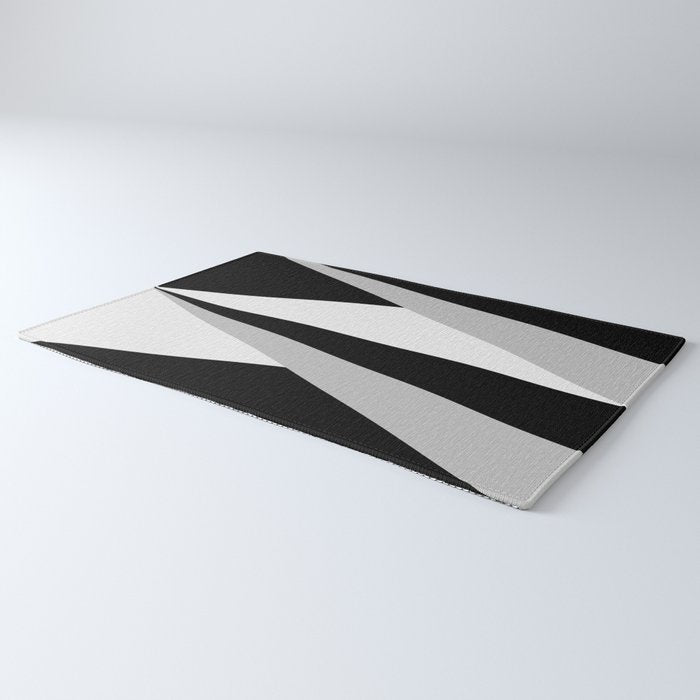 Geometric Triangles VI Black and White Rug Gallery Image 3
