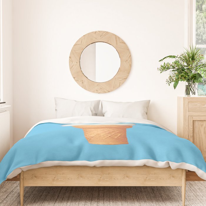 Cat Ice Cream - Blue Duvet Cover Gallery Image 3