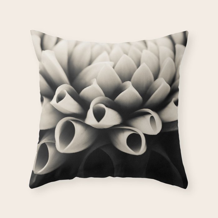 Moody Dahlia - Modern Dahlia Botanical Photo - flower print Throw Pillow Gallery Image 1