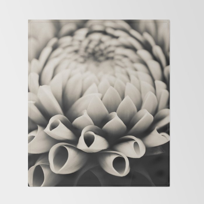 Moody Dahlia - Modern Dahlia Botanical Photo - flower print Throw Blanket Gallery Image 2