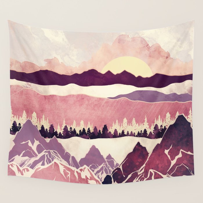 Burgundy Hills Wall Tapestry Gallery Image 4