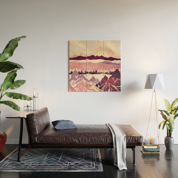 Burgundy Hills Wood Wall Art Gallery Image 2