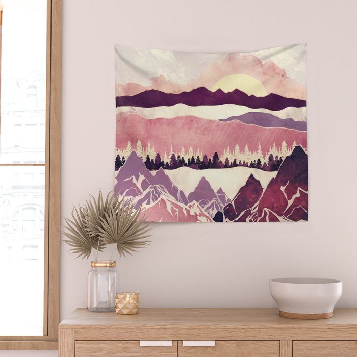 Burgundy Hills Wall Tapestry Gallery Image 2