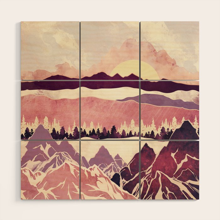 Burgundy Hills Wood Wall Art Gallery Image 1