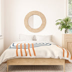 Geometric Lines Rainbow Abstract 5.1 in Navy Blue and Orange Duvet Cover Gallery Image 3