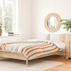 Geometric Lines Rainbow Abstract 5.1 in Navy Blue and Orange Duvet Cover Gallery Image 2