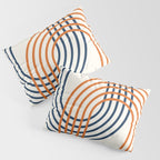 Geometric Lines Rainbow Abstract 5.1 in Navy Blue and Orange Pillow Sham Gallery Image 3