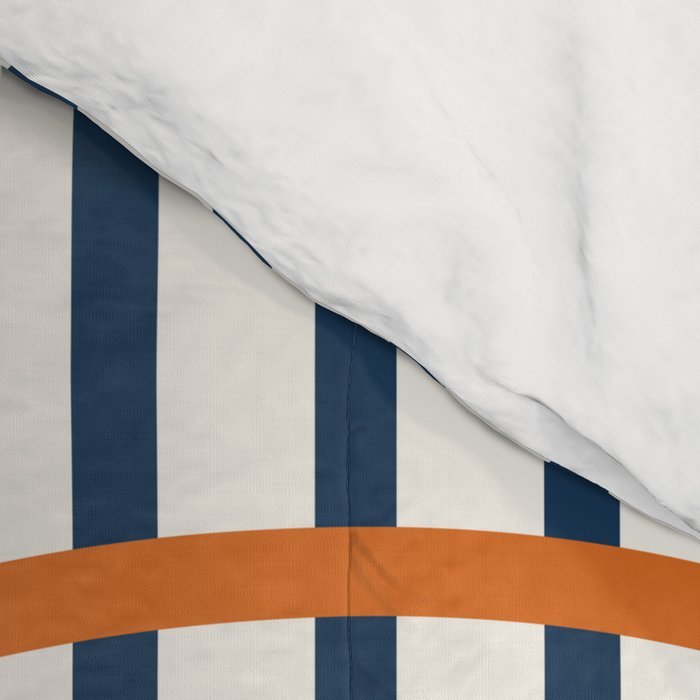 Geometric Lines Rainbow Abstract 5.1 in Navy Blue and Orange Comforter Gallery Image 4