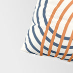 Geometric Lines Rainbow Abstract 5.1 in Navy Blue and Orange Pillow Sham Gallery Image 4