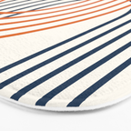 Geometric Lines Rainbow Abstract 5.1 in Navy Blue and Orange Bath Mat Gallery Image 3