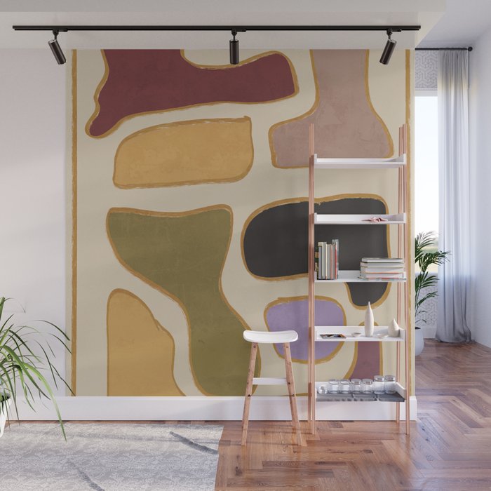 Modern Abstract Minimal Shapes 123 Wall Mural Gallery Image 1