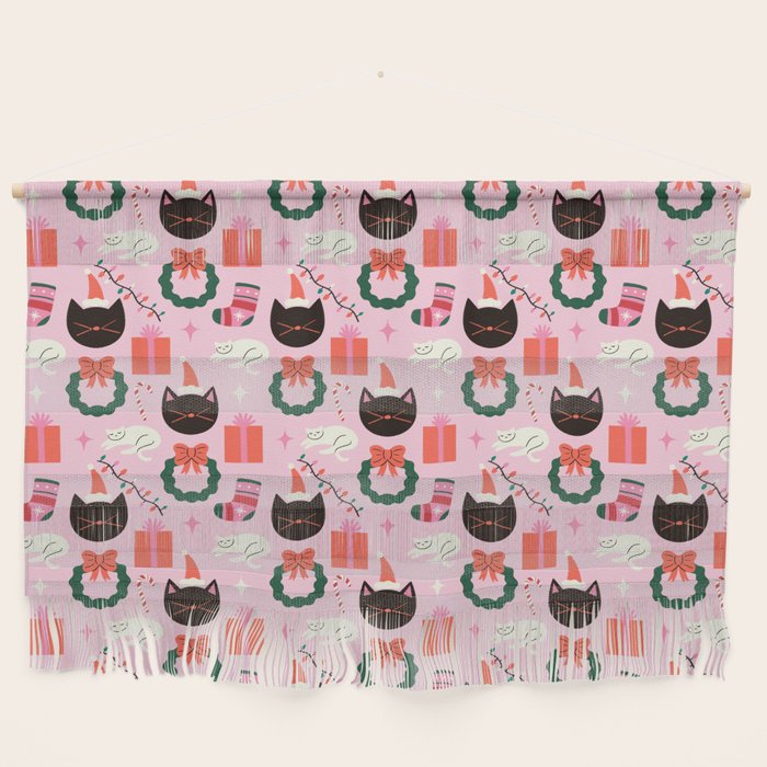 Whimsical Christmas Cats Wall Hanging Gallery Image 1