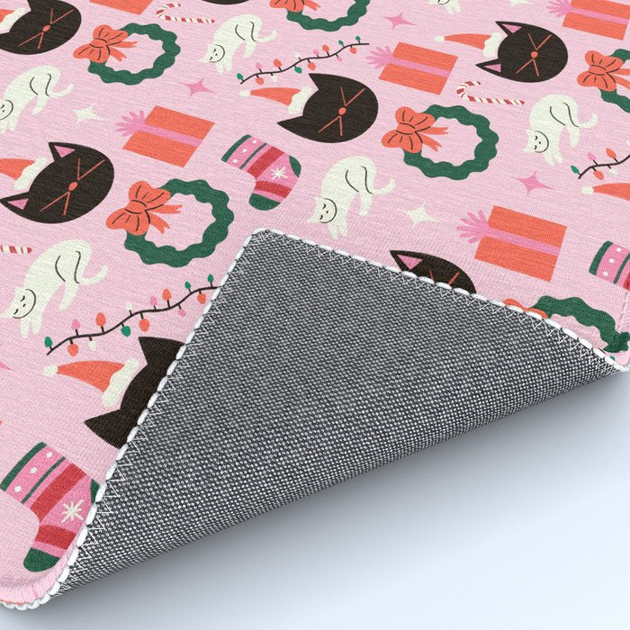 Whimsical Christmas Cats Rug Gallery Image 4
