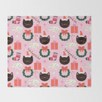 Whimsical Christmas Cats Throw Blanket Gallery Image 2
