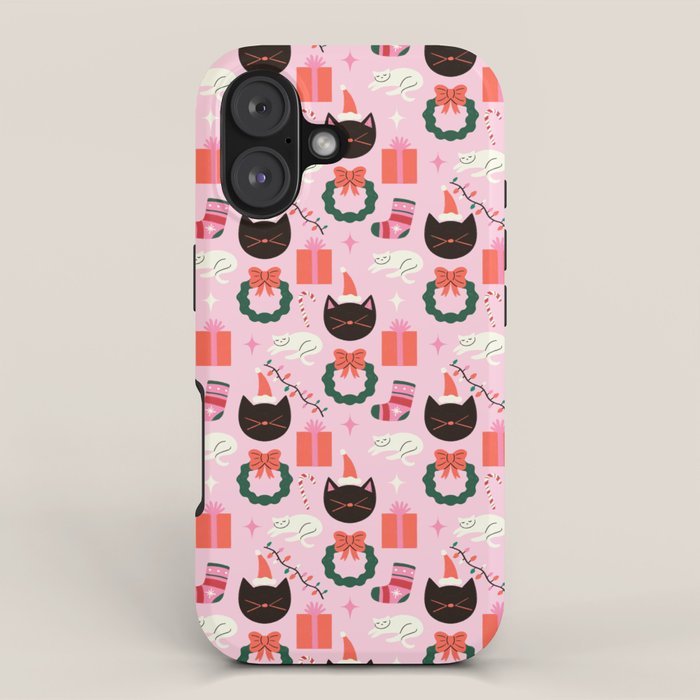 Whimsical Christmas Cats iPhone Case Gallery Image 1