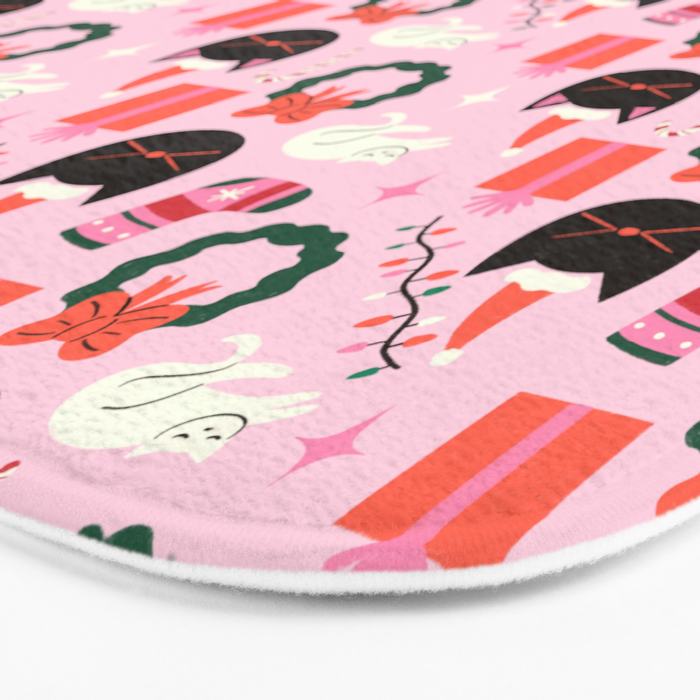 Whimsical Christmas Cats Bath Mat Gallery Image 3