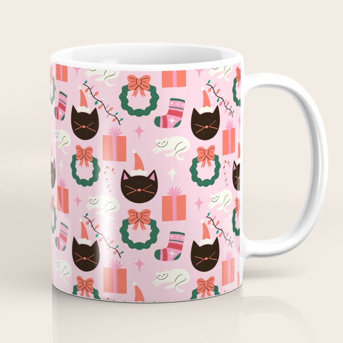 Whimsical Christmas Cats Coffee Mug Gallery Image 1