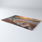 California Dreamin Coastal Photorealistic Digital Artwork - Sunset Waves on the Beach Rug Gallery Image 3