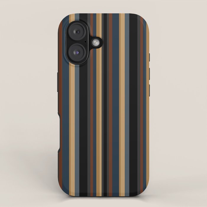 Classic Stripes V - Dark Vintage  iPhone Case Gallery Image 1