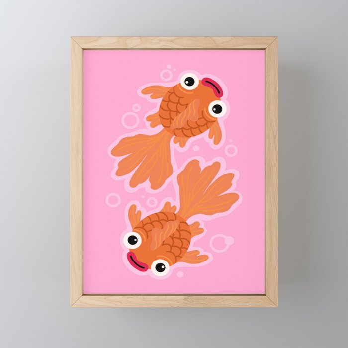 Goldfish Cute Kawaii Fish Mini Art Print Gallery Image 1